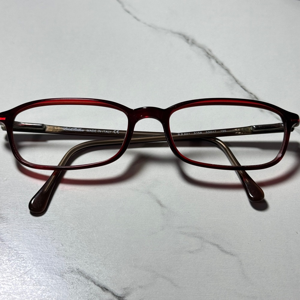 Brooks Brothers BB 601 5158 Red Brown Rectangular Eyeglass Frame Italy 53-17-135